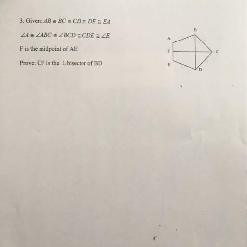 Ineed to know how to write a proof for why cf is the perpendicular bisector of bd