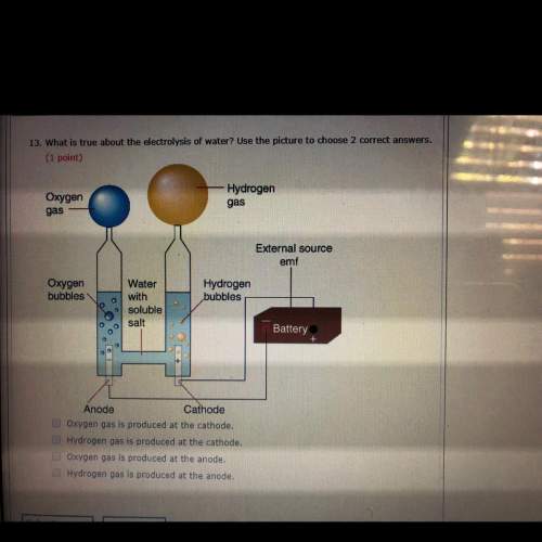 What is true about the electrolysis of water? use the picture to choose 2 correct answers.