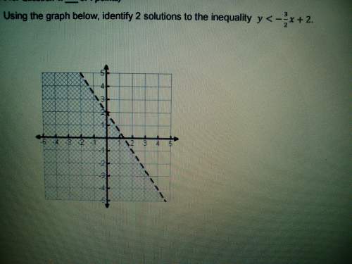 Using the graph below, identify 2 solutions to the inequality y&lt; -3/2x+2