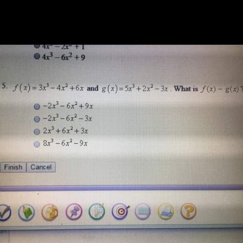 F(x) = 3x^3 - 4x^2 + 6x and g (x) = 5x^3 + 2x^2 - 3x. what is f (x) - g (x)