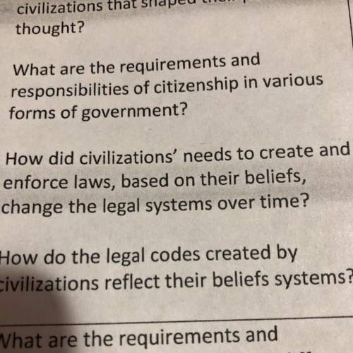 Answer quickly  how did civilizations’ needs to create and enforce laws, based on their
