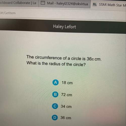 The circumference of a circle is 36pi cm what is the radius