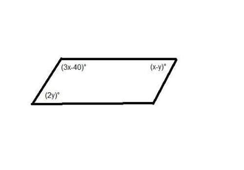 Determine the values of x and y for which abcd is a parallelogram. a) x = 140, y = 40