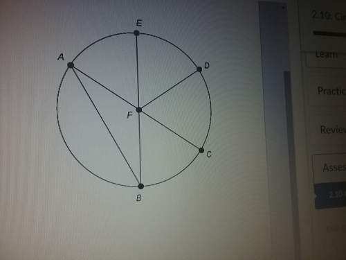 Which line segment is a radius of circle f? a bf b. ab c. ac