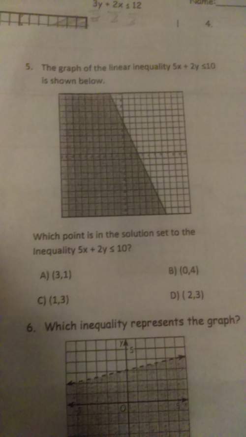 Which point is in the solution set to the inequality 5x+2y&lt; 10