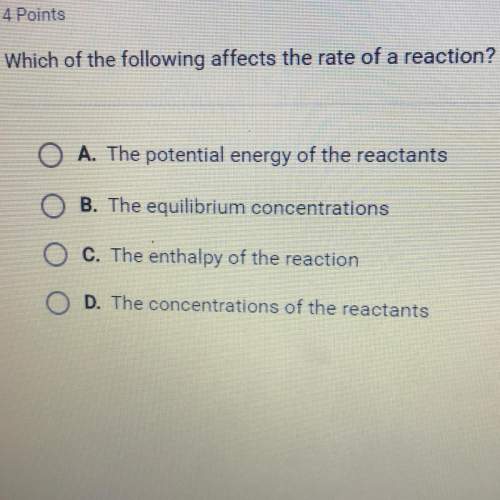 Which of the following affects the rate of a reaction