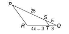 Find the value of x so that st is parallel to pr.