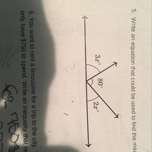 Write an equation that could be used to find the measure of each angle