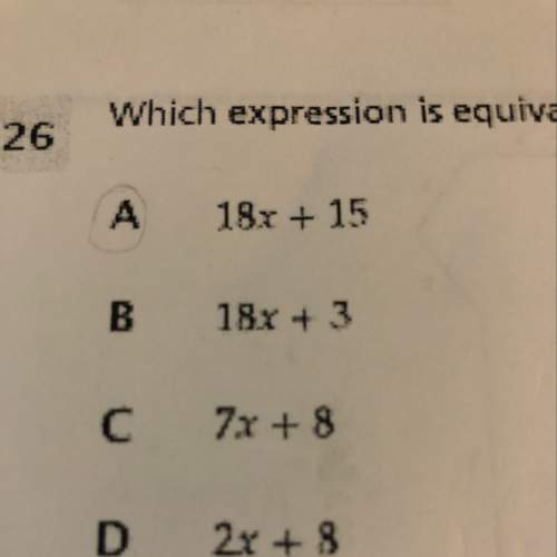 Which expression is equivalent to 5(4x+3)=2x how is the work shown?