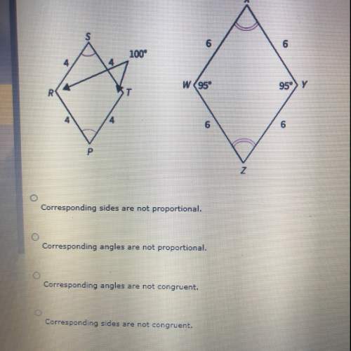 Which of the following statements shows that these two polygons are not similar?