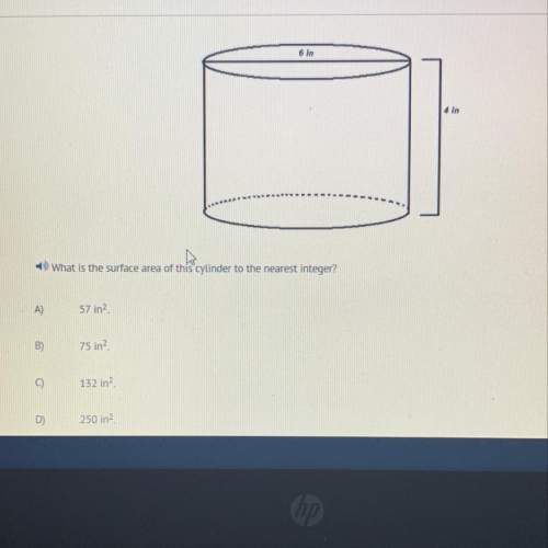 What is the surface area of this cylinder to the nearest integer?  57 in2 75