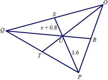 Given that u is the centroid of triangle opq find ps.