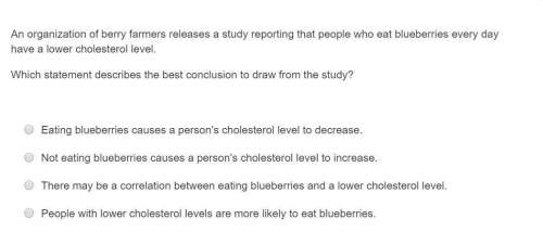 An organization of berry farmers releases a study reporting that people who eat blueberries every da
