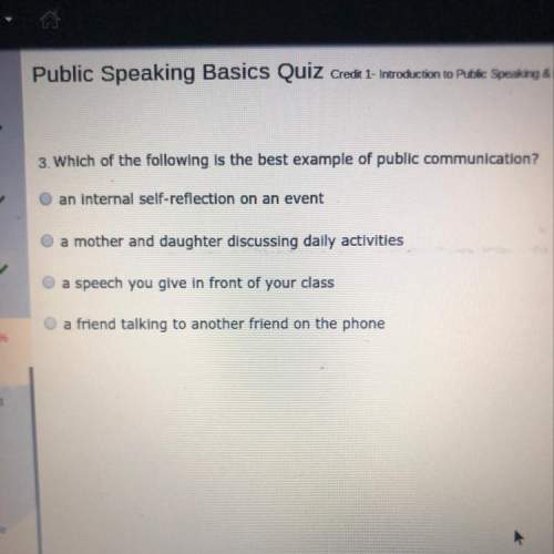 Which of the following is the best example of public communication