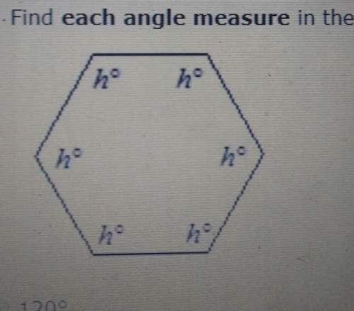 Find each angle measure in the regular polygon