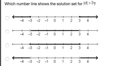 Which number line shows the solution set for |d| &gt; 3?