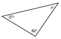 What is the measure of angle x?  enter your answer in the box. m