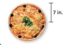 Find the circumference of the pizza to the nearest whole number.