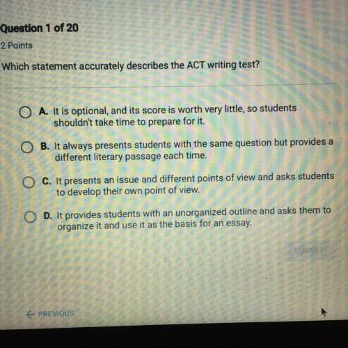 Which statement accurately describes the act writing test?
