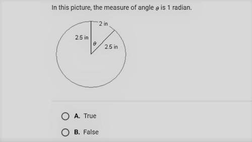 True or false? pls halp asap! : o in this picture, the measure of angle theta is 1 rad