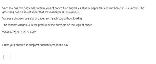Vanessa has two bags that contain slips of paper. one bag has 4 slips of paper that are numbered 2,