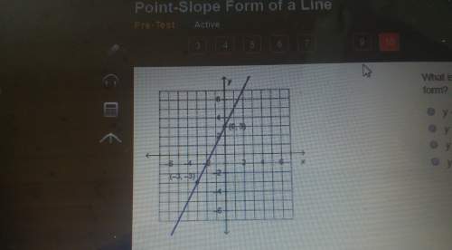 What is the equation of the graphed line in point slope form? a. y+3=2(× + 3)b. y=2(× + 3) c. y+3 =