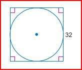Find the exact circumference of the circle shown.  a. 32pi b. 16pi c. 256pi d. 64pi