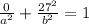 \frac{0}{a^2} +  \frac{27^2}{b^2} = 1