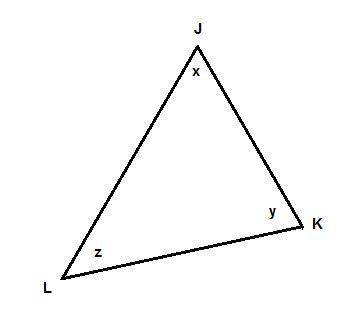 In triangle jkl, if angle l is thirteen more than angle k and angle j is seven times more than six t