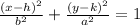 \frac{(x-h) ^{2} }{ b^{2} }+ \frac{(y-k) ^{2} }{ a^{2} }=1
