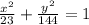 \frac{ x^{2} }{23} + \frac{ y^{2} }{144}=1