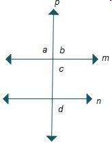 Letters a, b, c, and d are angles measures. which equation is enough information to prove that lines