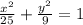 \frac{ x^{2} }{ 25 } + \frac{ y^{2} }{ 9 } =1