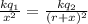\frac{kq_1}{x^2} = \frac{kq_2}{(r+x)^2}