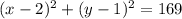 (x-2)^{2}+(y-1)^{2}=169