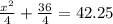 \frac{x^2}{4}+\frac{36}{4}=42.25
