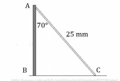 The hypotenuse us 25mm long. how long is the side adjacent a 70 degree angle?