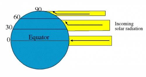 The diagram shows the global wind pattern in the lower atmosphere. what is the main factor that dete
