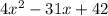 4x^2-31x+42