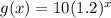 g(x) = 10(1.2)^x