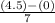 \frac{\left ( 4.5\right )-\left ( 0\right )}{7}