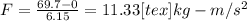 F = \frac{69.7-0}{6.15}= 11.33<img src=