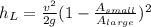 h_L= \frac{v^2}{2g}(1-\frac{A_{small}}{A_{large}} )^2