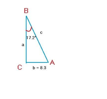 In triangle abc, angle c is a right angle. find the remaining sides and angles. round your answers t