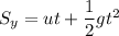 S_{y}=ut+\dfrac{1}{2}gt^2