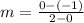 m= \frac{0-(-1)}{2-0}