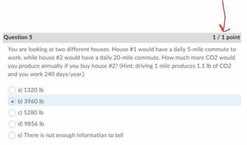 You are looking at two different houses. house #1 would have a daily 5-mile commute to work, while h