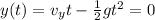 y(t) = v_y t -  \frac{1}{2}gt^2 =0