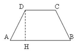 Find the area of the regular trapezoid. the figure is not drawn to scale. the top side is 4, the bot