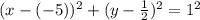 (x-(-5))^2+(y- \frac{1}{2})^2=1^2